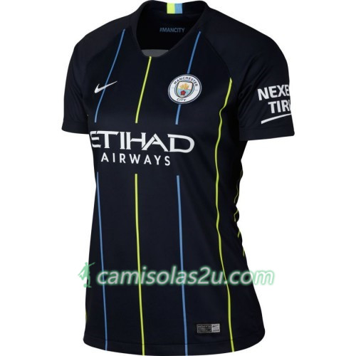 Camisolas de Futebol Manchester City Mulher Equipamento Alternativa 2018/19 Manga Curta Camisolas de Futebol Manchester City Mulher Equipamento Alternativa 2018/19 Manga Curta